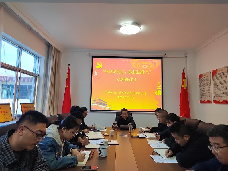 【“三抓三促”行動進行時】市龍江城鄉(xiāng)集團開展“隴南要發(fā)展，我該謀什么”——圍繞“加快集團公司高質量發(fā)展，我該謀什么”專題研討